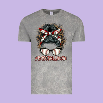 Baseballmom Messy Bun Vintage Tee Designed By Barkaloodesign
