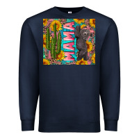 Navy western mama with baby bear Premium Sweatshirt - Artiststas