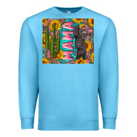 Ocean Blue western mama with baby bear Premium Sweatshirt - Artiststas