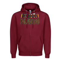 Burgundy school nurse Zipper Hoodie - CowhideDigitalArt