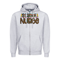 Heather Grey school nurse Zipper Hoodie - CowhideDigitalArt