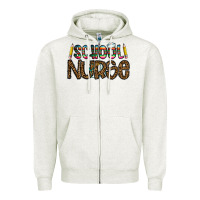 Oatmeal Heather school nurse Zipper Hoodie - CowhideDigitalArt