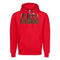 Red school nurse Zipper Hoodie - CowhideDigitalArt