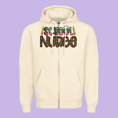 School Nurse Zipper Hoodie Designed By Cowhidedigitalart