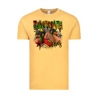 Vintage Mustard Juneteenth vibes black girl sneakers Vintage Tee - RanaPortraitStore