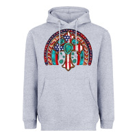 Heather Grey gemstone cross american flag turquoise rainbow Heavyweight Hoodie - Artiststas