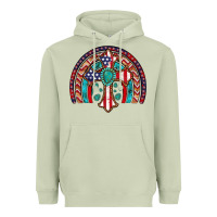 Matcha gemstone cross american flag turquoise rainbow Heavyweight Hoodie - Artiststas