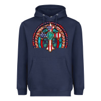 Navy gemstone cross american flag turquoise rainbow Heavyweight Hoodie - Artiststas
