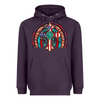 Plum gemstone cross american flag turquoise rainbow Heavyweight Hoodie - Artiststas