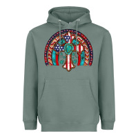 Sage gemstone cross american flag turquoise rainbow Heavyweight Hoodie - Artiststas