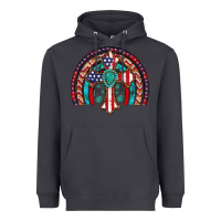 Smoke gemstone cross american flag turquoise rainbow Heavyweight Hoodie - Artiststas