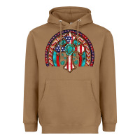 Toasted Coconut gemstone cross american flag turquoise rainbow Heavyweight Hoodie - Artiststas