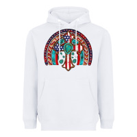 White gemstone cross american flag turquoise rainbow Heavyweight Hoodie - Artiststas