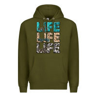 Army Green wife life wife mom life best Premium Hoodie - NancyCooperArtShop