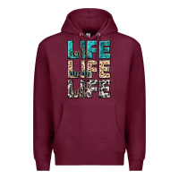 Burgundy wife life wife mom life best Premium Hoodie - NancyCooperArtShop