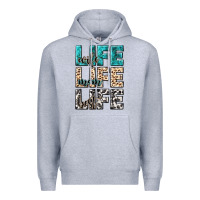 Heather Grey wife life wife mom life best Premium Hoodie - NancyCooperArtShop