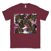Burgundy dachshund Classic Tee - BarkalooDesign
