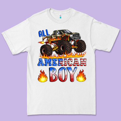 All American Boy Monster Truck Premium Tee Designed By Artiststas