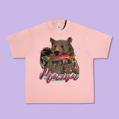 Urban Heavy Tee Mother's Day Mama Bear Hunting Fish