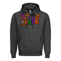 Charcoal Heather too cute to spook Zipper Hoodie - RacoonDesign
