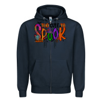 Navy too cute to spook Zipper Hoodie - RacoonDesign