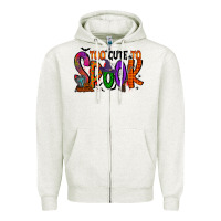 Oatmeal Heather too cute to spook Zipper Hoodie - RacoonDesign