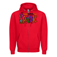 Red too cute to spook Zipper Hoodie - RacoonDesign