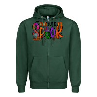 Sports Green too cute to spook Zipper Hoodie - RacoonDesign
