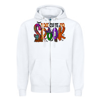 White too cute to spook Zipper Hoodie - RacoonDesign