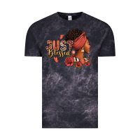 Cloud Black Just blessed afro woman with roses Vintage Tee - RanaPortraitStore