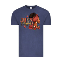 Vintage Denim Just blessed afro woman with roses Vintage Tee - RanaPortraitStore