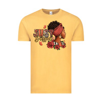Vintage Mustard Just blessed afro woman with roses Vintage Tee - RanaPortraitStore