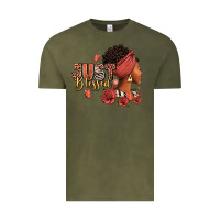 Vintage Olive Just blessed afro woman with roses Vintage Tee - RanaPortraitStore