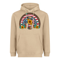 Mushroom cross american flag cowhide  leopard gemstone rainbow Heavyweight Hoodie - Artiststas