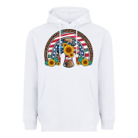 White cross american flag cowhide  leopard gemstone rainbow Heavyweight Hoodie - Artiststas