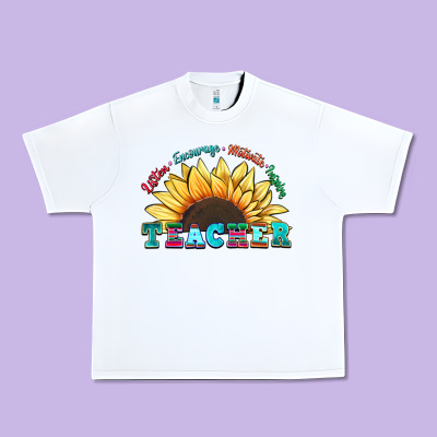 Urban Heavy Tee teacher sunflower listen encourage motivate inspir