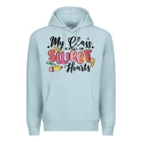 Blue Mist my class is full of sweethearts Premium Hoodie - MaliasSmallBusiness