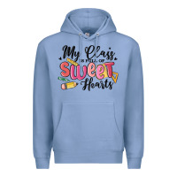 Colony Blue my class is full of sweethearts Premium Hoodie - MaliasSmallBusiness