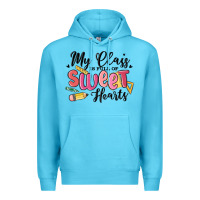 Ocean Blue my class is full of sweethearts Premium Hoodie - MaliasSmallBusiness