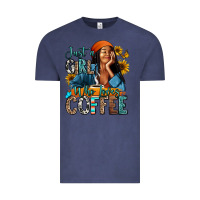 Vintage Denim Just a girl who loves coffee Vintage Tee - RanaPortraitStore
