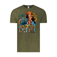 Vintage Olive Just a girl who loves coffee Vintage Tee - RanaPortraitStore