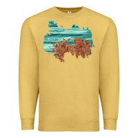 Antique Gold wood leather patch Premium Sweatshirt - AdoDesignShop