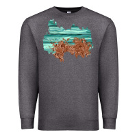 Charcoal Heather wood leather patch Premium Sweatshirt - AdoDesignShop