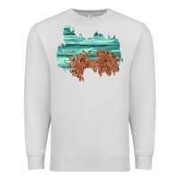 Dove Grey wood leather patch Premium Sweatshirt - AdoDesignShop