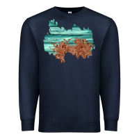 Navy wood leather patch Premium Sweatshirt - AdoDesignShop
