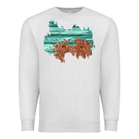 Oatmeal Heather wood leather patch Premium Sweatshirt - AdoDesignShop