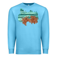 Ocean Blue wood leather patch Premium Sweatshirt - AdoDesignShop
