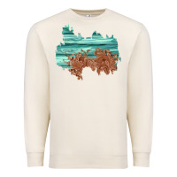 Sandshell wood leather patch Premium Sweatshirt - AdoDesignShop
