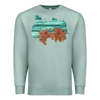 Seafoam wood leather patch Premium Sweatshirt - AdoDesignShop