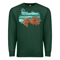 Sports Green wood leather patch Premium Sweatshirt - AdoDesignShop